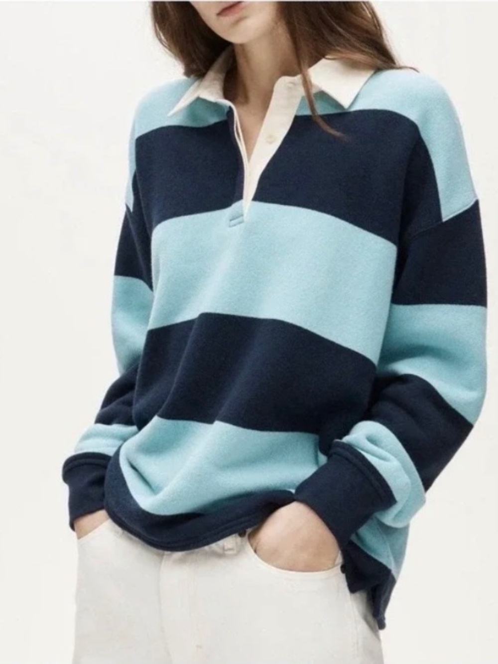 J. Crew Heritage terry relaxed rugby sweatshirt